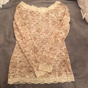 Free People lace long sleeve top